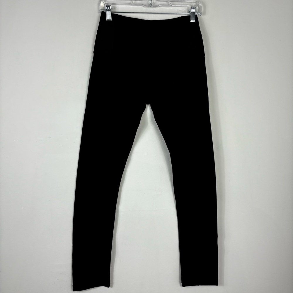 Black Leggings Womens M Classic Comfort Casual Minimal Mid Rise Casual - Picture 3 of 6